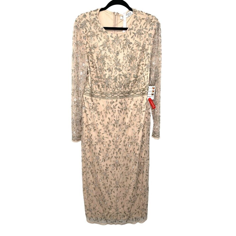 Mac Duggal Beaded Midi Dress 10812 NWT Size 14